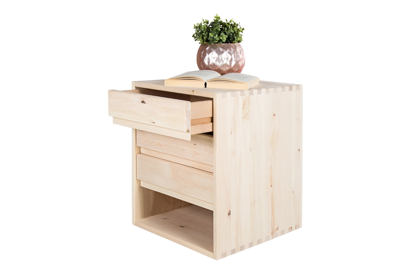 Schräge Frontalansicht von Nachttisch Ainu 3 in 49 cm