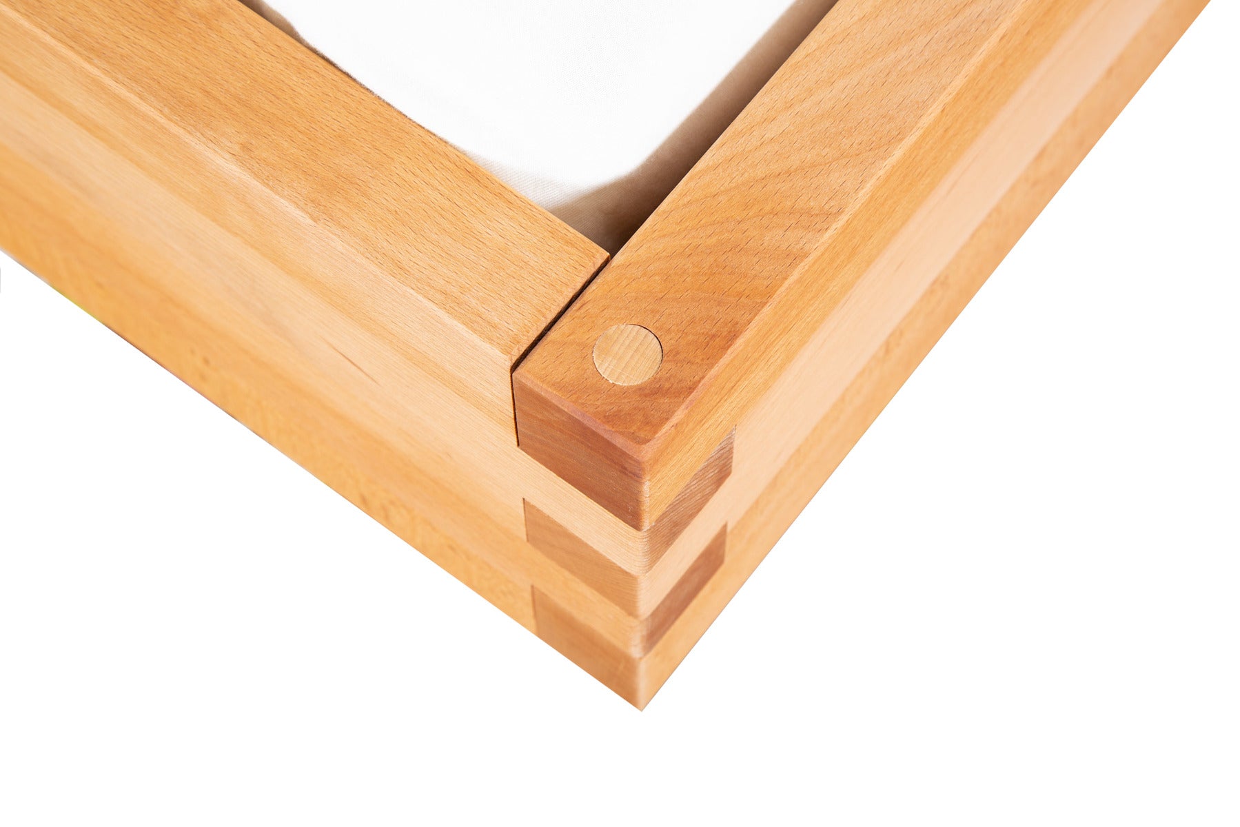 Detailansicht des Stecksystems zur Verbindung der Seitenteile