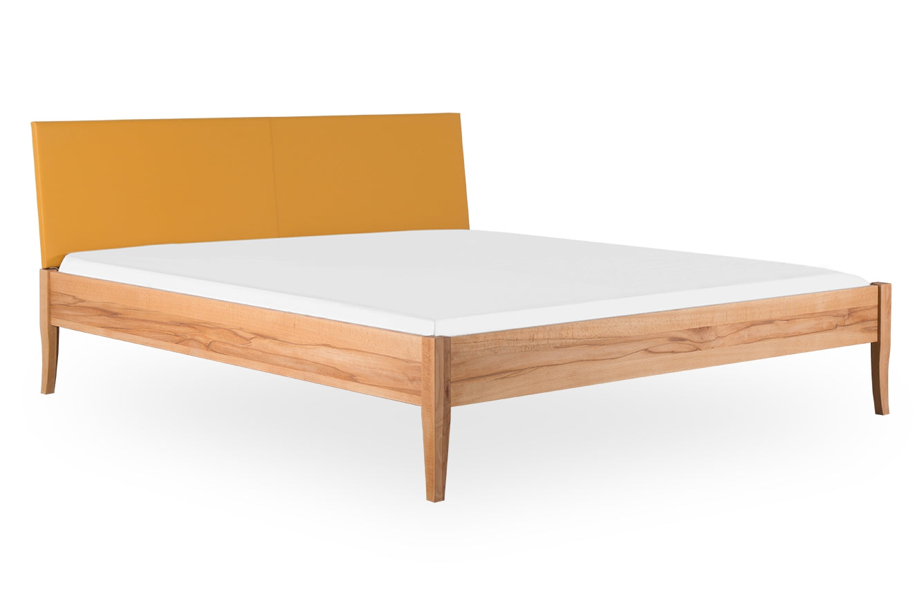 PAEZ PREMIUM Massivholzbett, Lederlehne