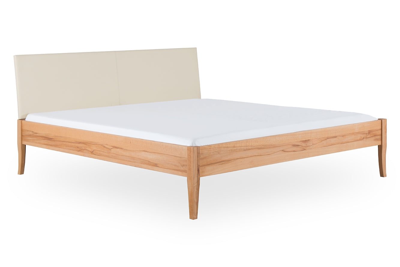 PAEZ PREMIUM Massivholzbett, Lederlehne