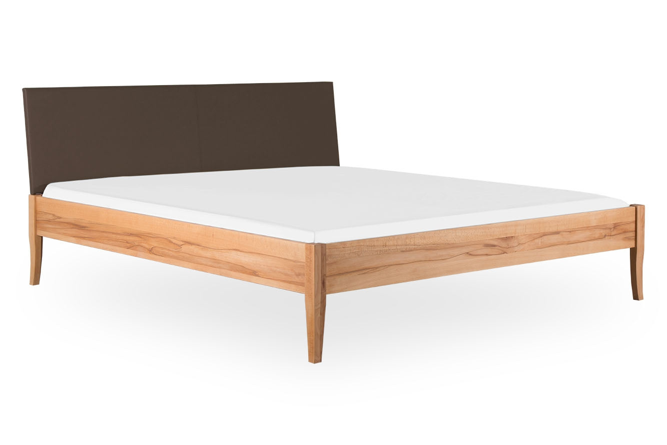 PAEZ PREMIUM Massivholzbett, Lederlehne