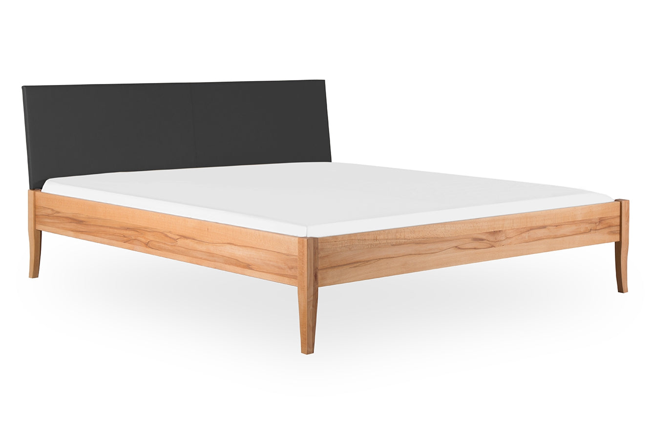 PAEZ PREMIUM Massivholzbett, Lederlehne