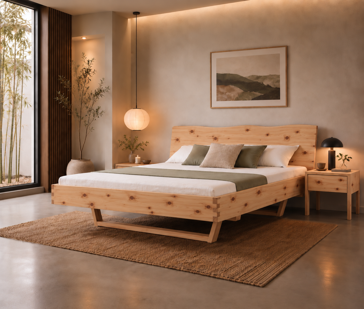 XETA WOOD Massivholzbett, metallfrei