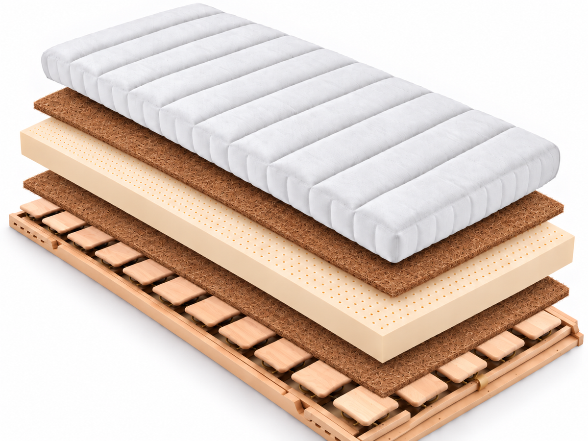 Schlafsystem Buchentraum H3+ Bio-Dot-Buche Lattenrost & Bio-Pur Strong Matratze