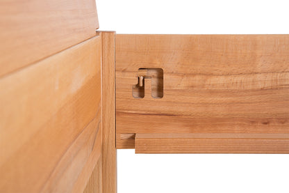 PAEZ 14 Massivholzbett, metallfrei, orientalische Wendelehne