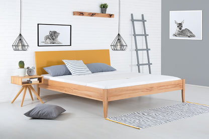 PAEZ PREMIUM Massivholzbett, Lederlehne