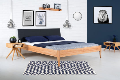 PAEZ PREMIUM Massivholzbett, Lederlehne