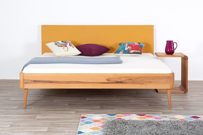 PRINA PREMIUM Massivholzbett, Lederlehne