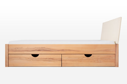 TATUYO PREMIUM Schubkastenbett, metallfrei, Lederlehne