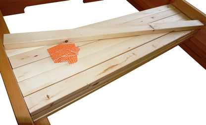 Detailansicht des Aufbaus von Lattenrost  EASY-VLEX-ZIRBE